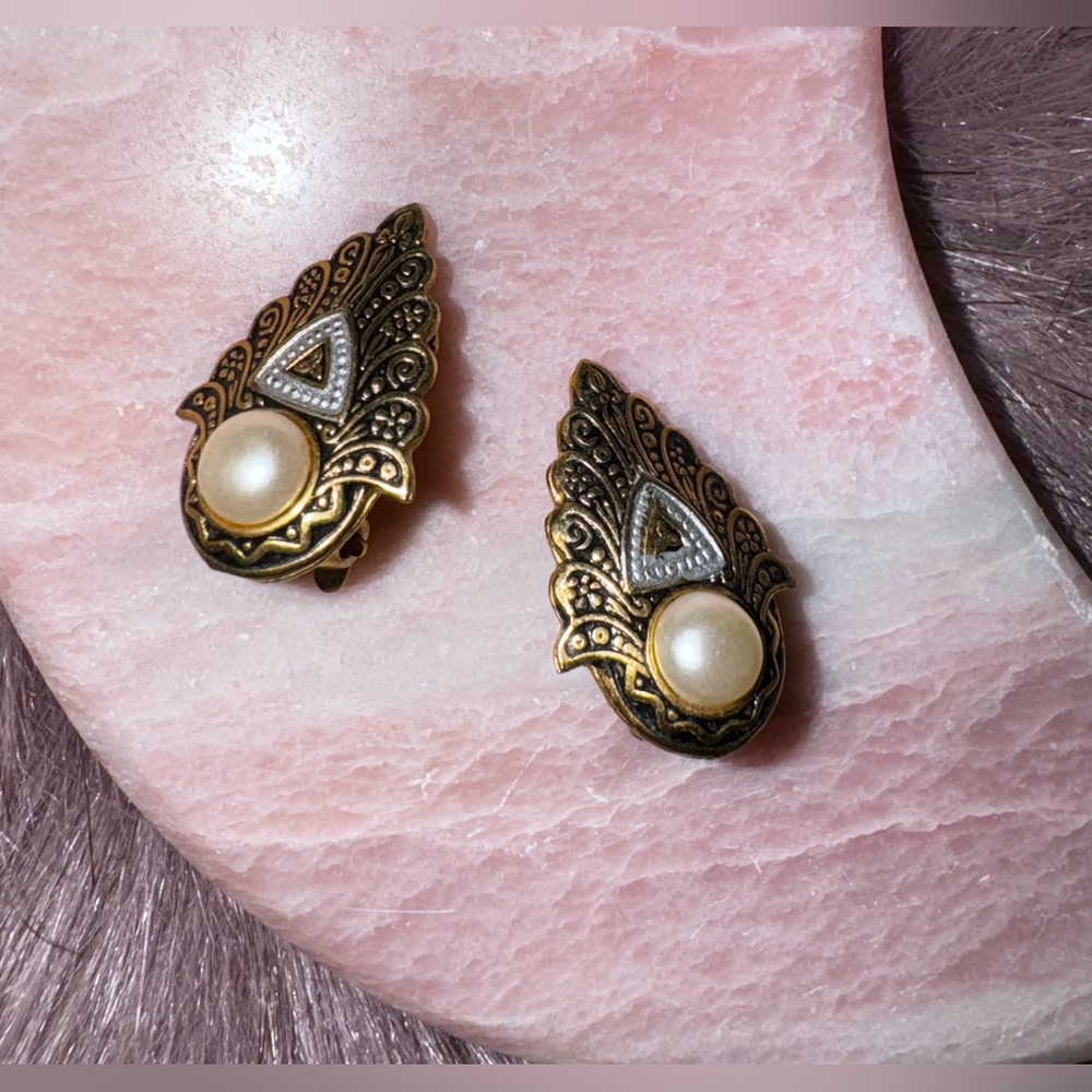 Toledo Damascene VTG Clip-On Earrings✨